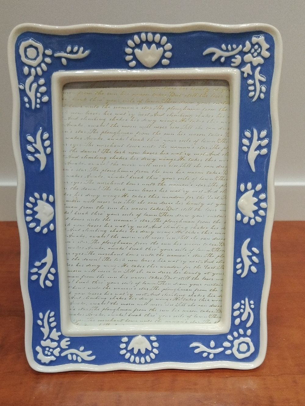 Hallmark Blue and White Decorative Ceramic Picture Frame - 4x6"